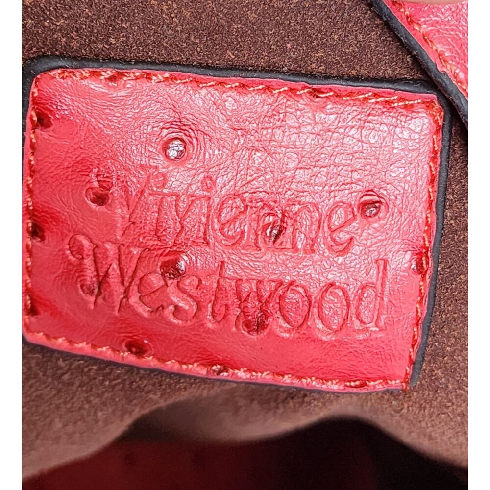 Vivienne Westwood Red Ostrich Bag Large Orb Logo on Front - Picture 10 of 10